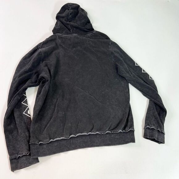 Cotton on HARAJUKU JPN TOKYO Sweatshirts Mens Large Acid Black Hooded Distressed - Picture 9 of 9